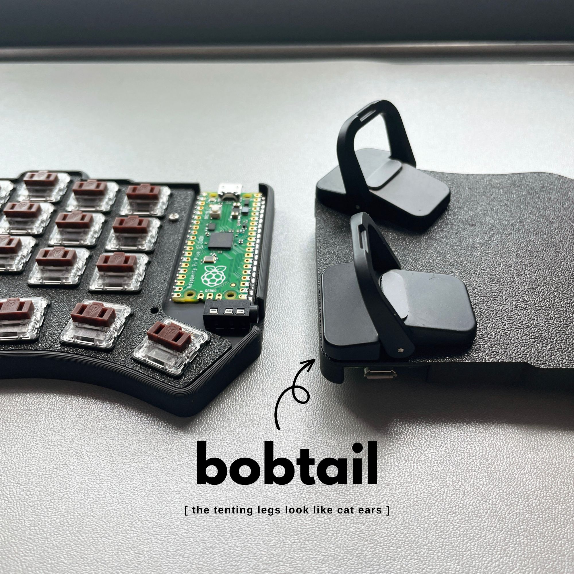 split keyboard tenting kit Bobtail Keyboard Tenting Legs for Split Keyboards – beekeeb