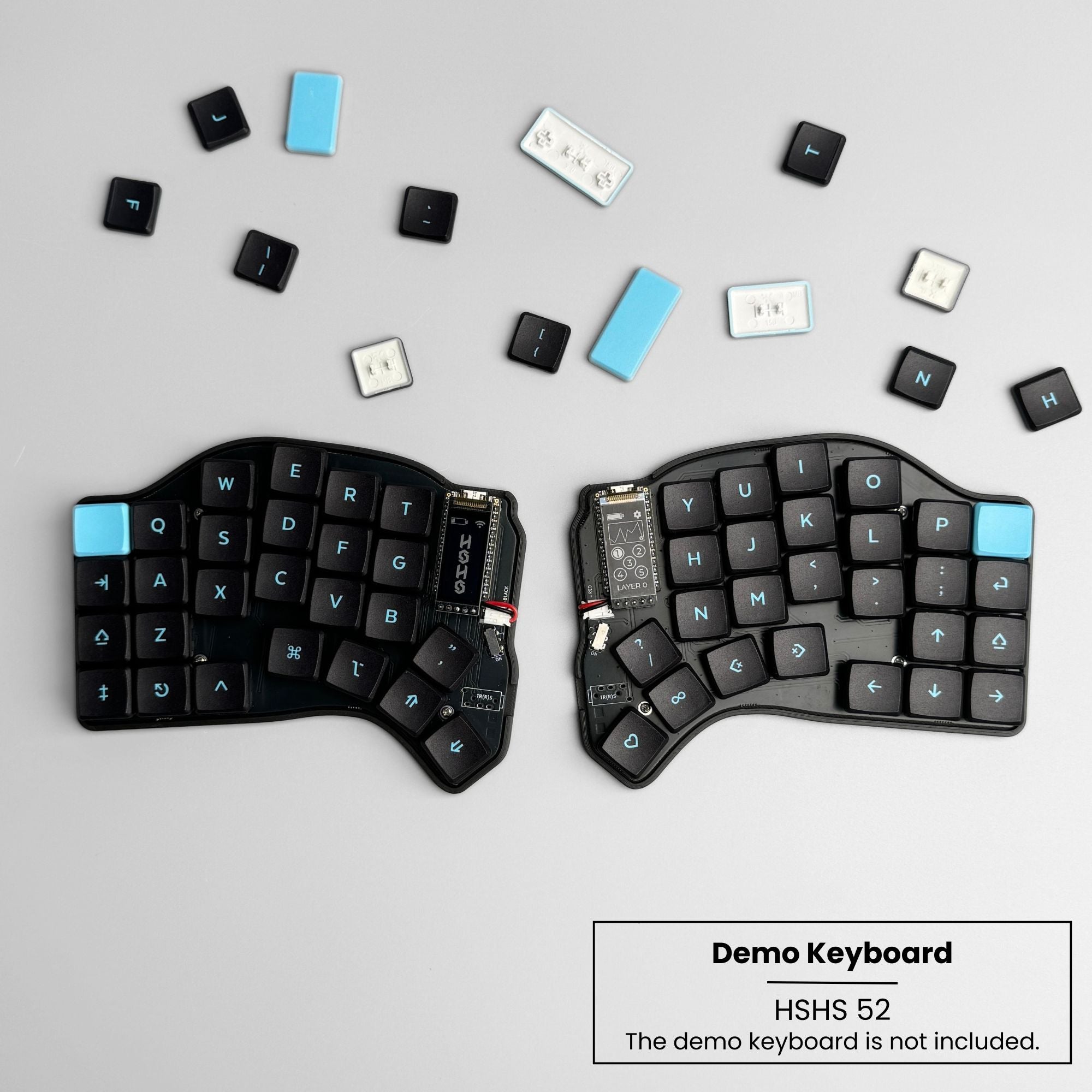 MBK Legend 40s Blue on Black Low Profile Choc Spacing Keycap Set - Thumbnail 4