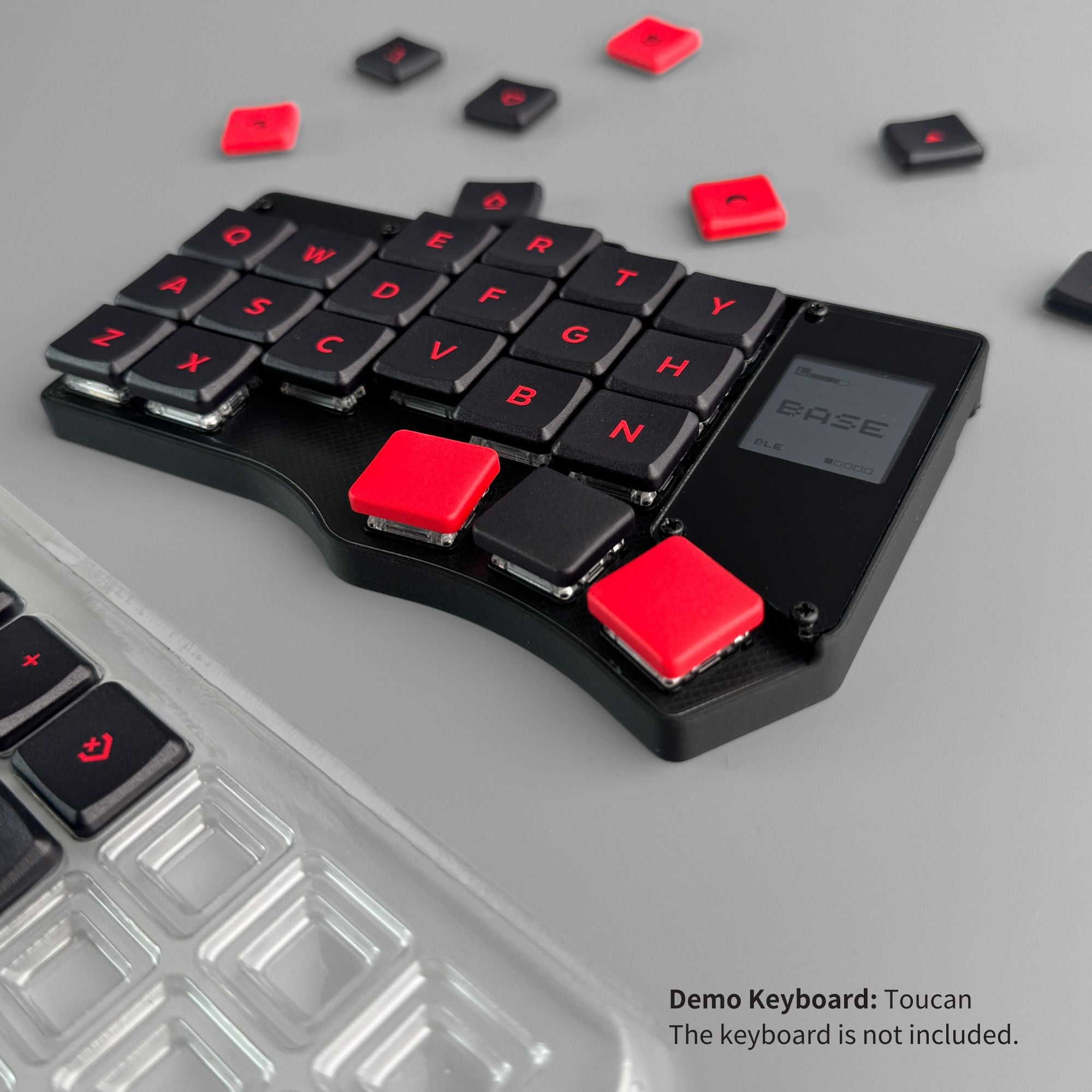 MBK Legend ‡ 60s Red on Black Low Profile Choc Spacing Keycap Set with ...