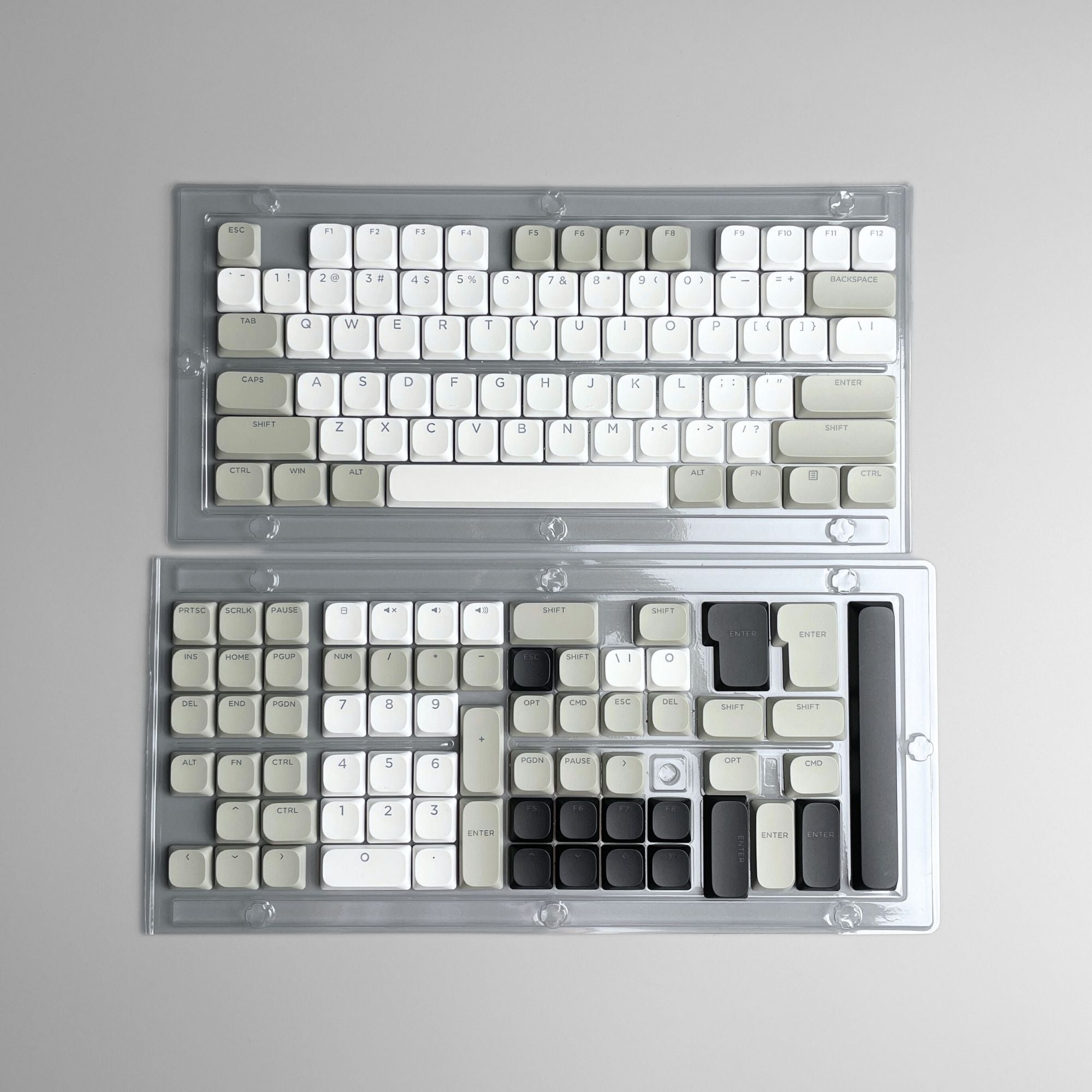 Uniform Low Profile PBT Keycap Set with Shine Through Legends