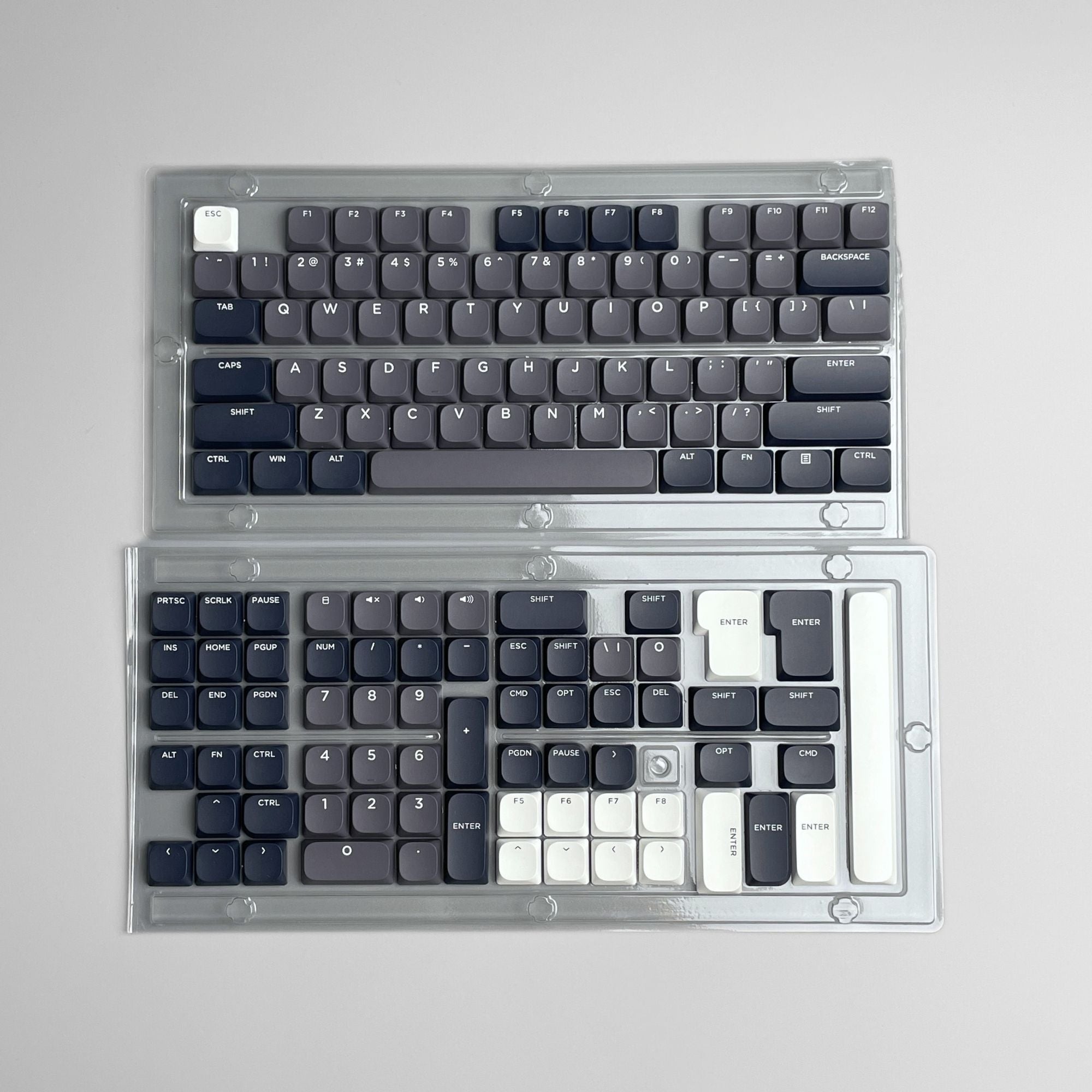 Uniform Low Profile PBT Keycap Set with Shine Through Legends for Cherry MX, Choc v2 and Gateron kS-27 / KS-33 Key Switches in Black v2 - Thumbnail 2
