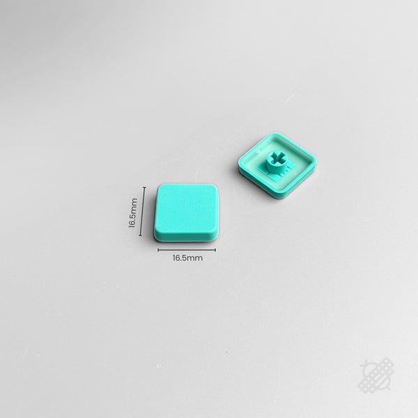 MT165-MX (Tai-Hao 16.5mm x 16.5 mm Keycap for MX stem) Low Profile Blank Mint Blue Keycaps (5pcs)