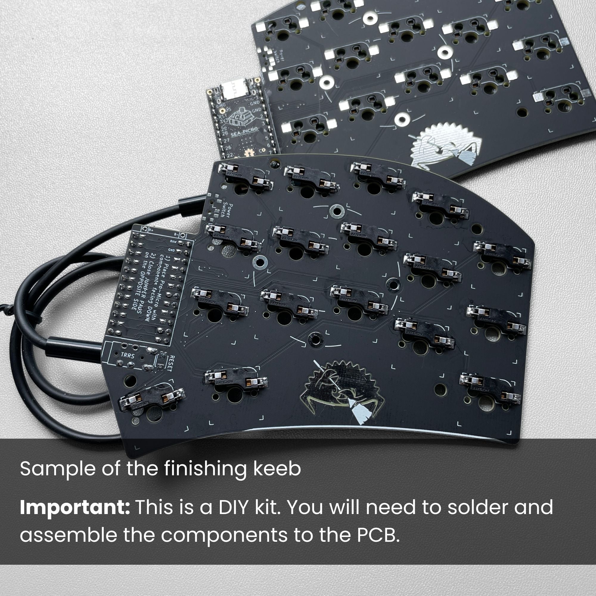 Ferris Sweep Hotswap Bling MX Split Keyboard DIY Kit - RP2040 Wired - Thumbnail 3