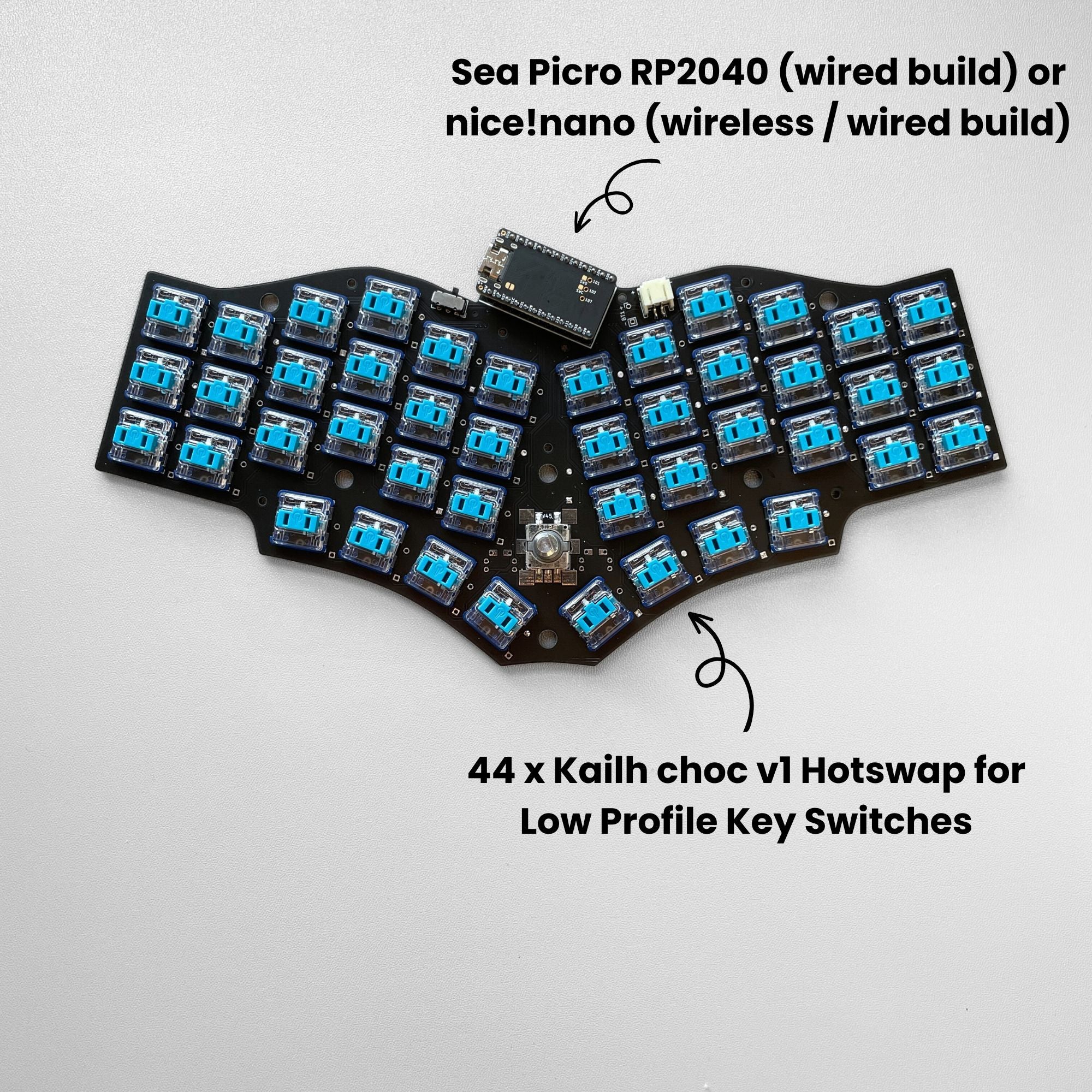 Chocotako44 Mod. Keyboard DIY Kit - RP2040 Wired - Thumbnail 5