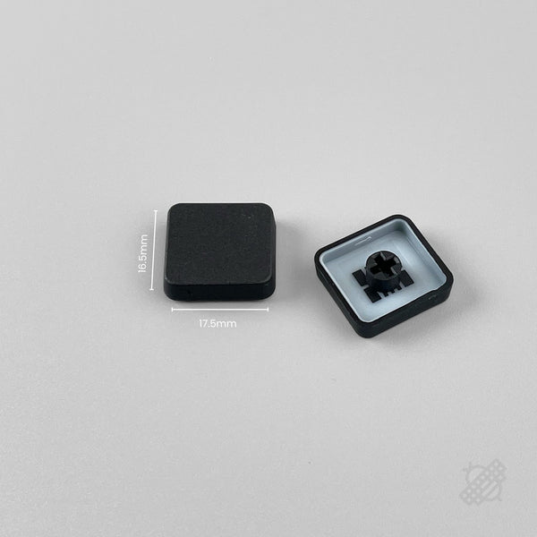THCS-MX (Tai-Hao Choc Spaced Keycap for MX stem) Low Profile Blank Black Keycaps (18pcs)