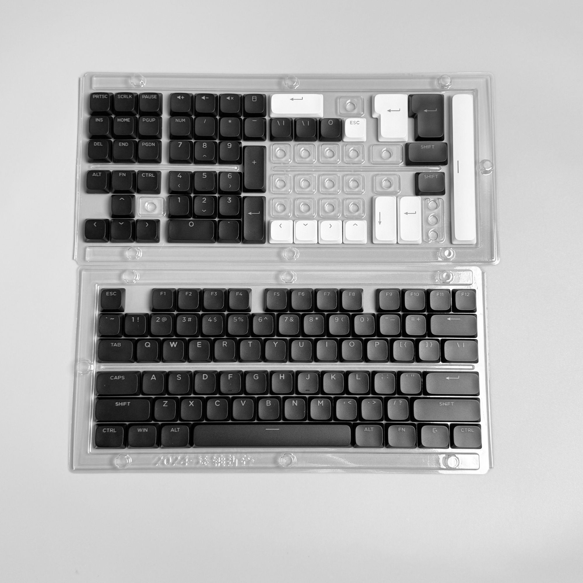 Uniform Low Profile PBT Keycap Set with Shine Through Legends for Cherry MX, Choc v2 and Gateron kS-27 / KS-33 Key Switches in Black v2 - Thumbnail 3
