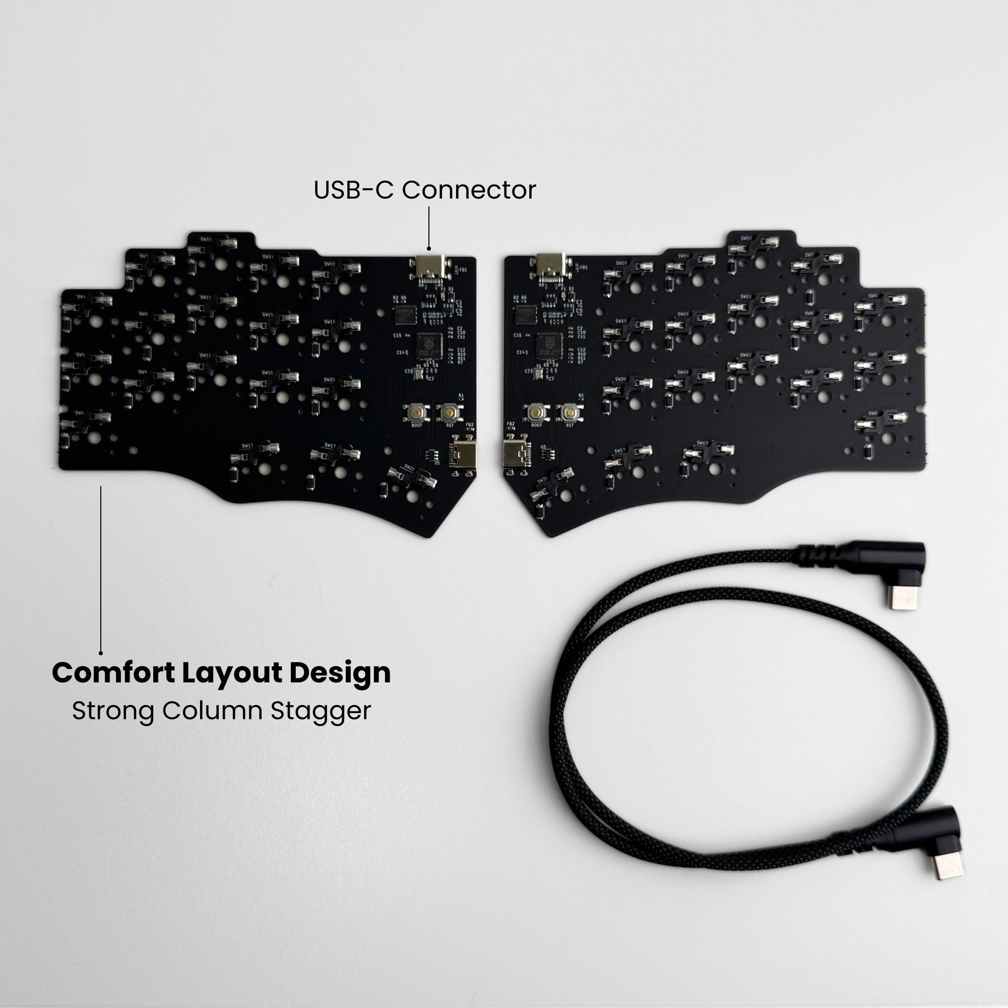 Pre-soldered Piantor Pro 42 Keys RP2040 Low Profile Choc Split Keyboard - Thumbnail 3