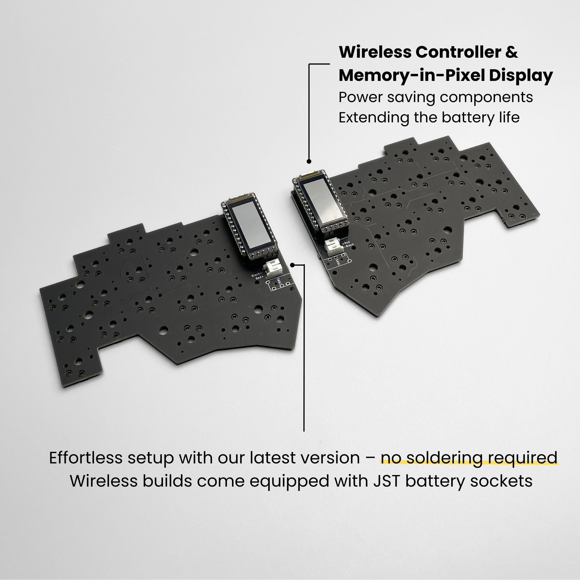 Pre-soldered Chocofi 36 Keys Low Profile Wireless Split Keyboard