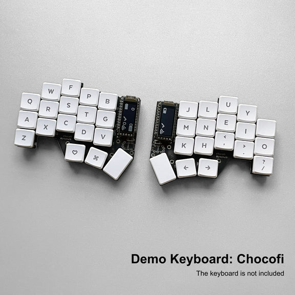 MBK Legend ‡ 40s Gray on White Low Profile Choc Spacing Keycap Set wit ...