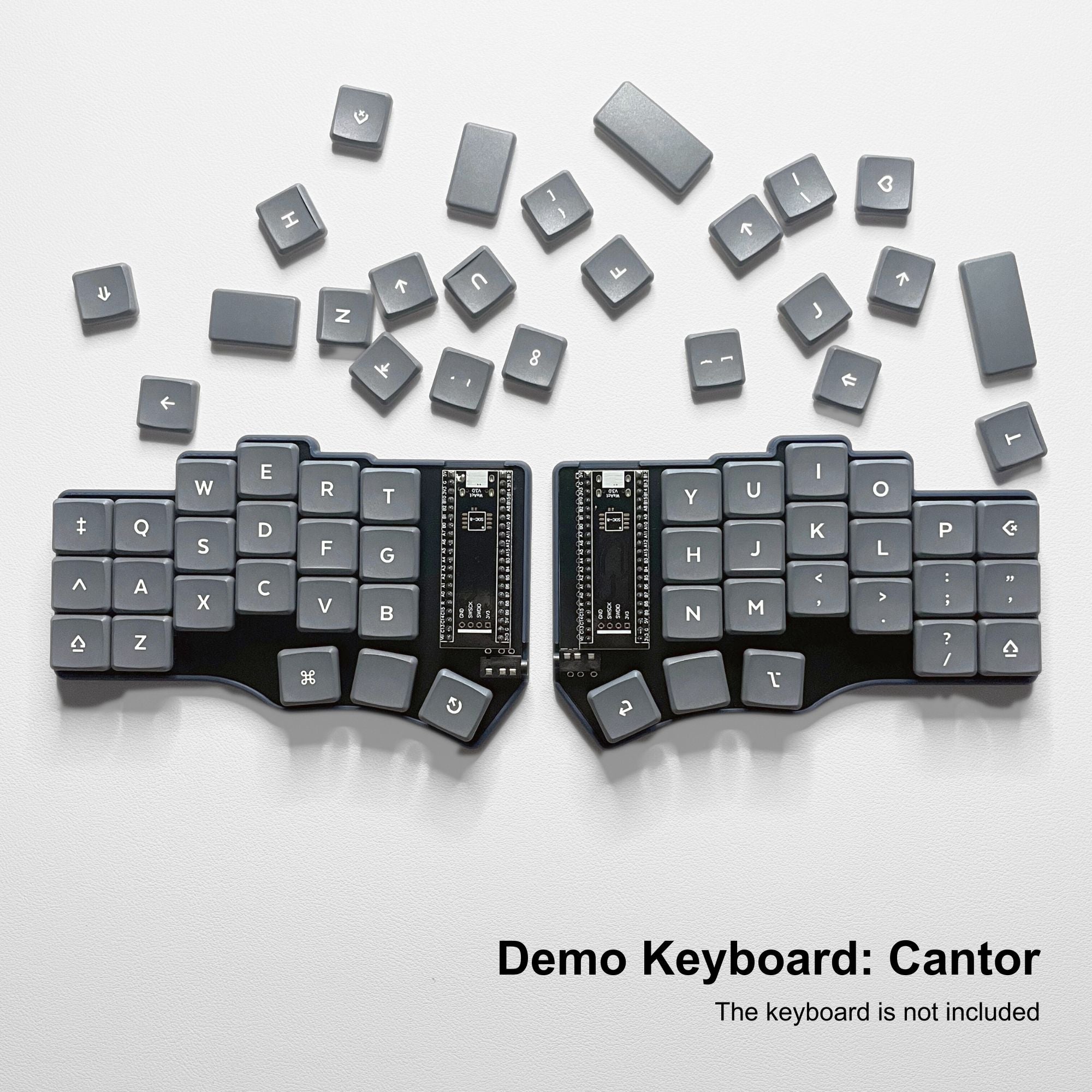 MBK Legend 40s White On Gray Low Profile Choc Spacing Keycap Set