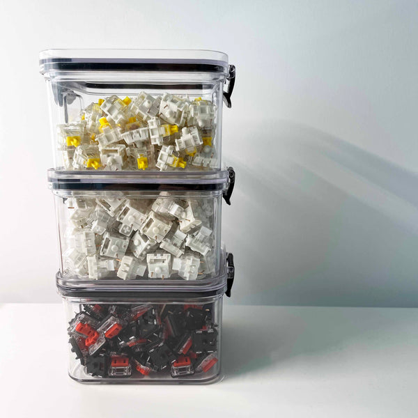 Stackable storage box for storing key switches and key cap (1 box)