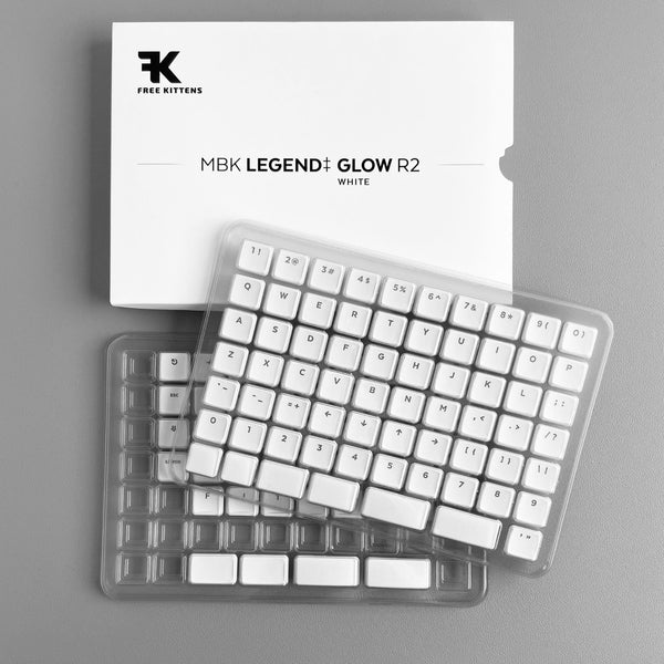 MBK Legend‡ Glow R2 White Keycap Set with Keycap Puller