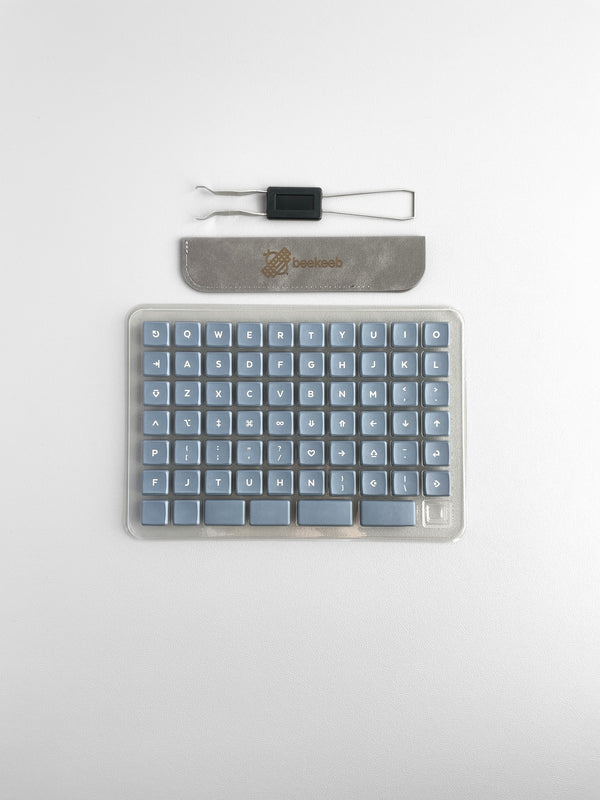 MBK Legend ‡ 40s White On Gray Low Profile Choc Spacing Keycap Set with Keycap Puller