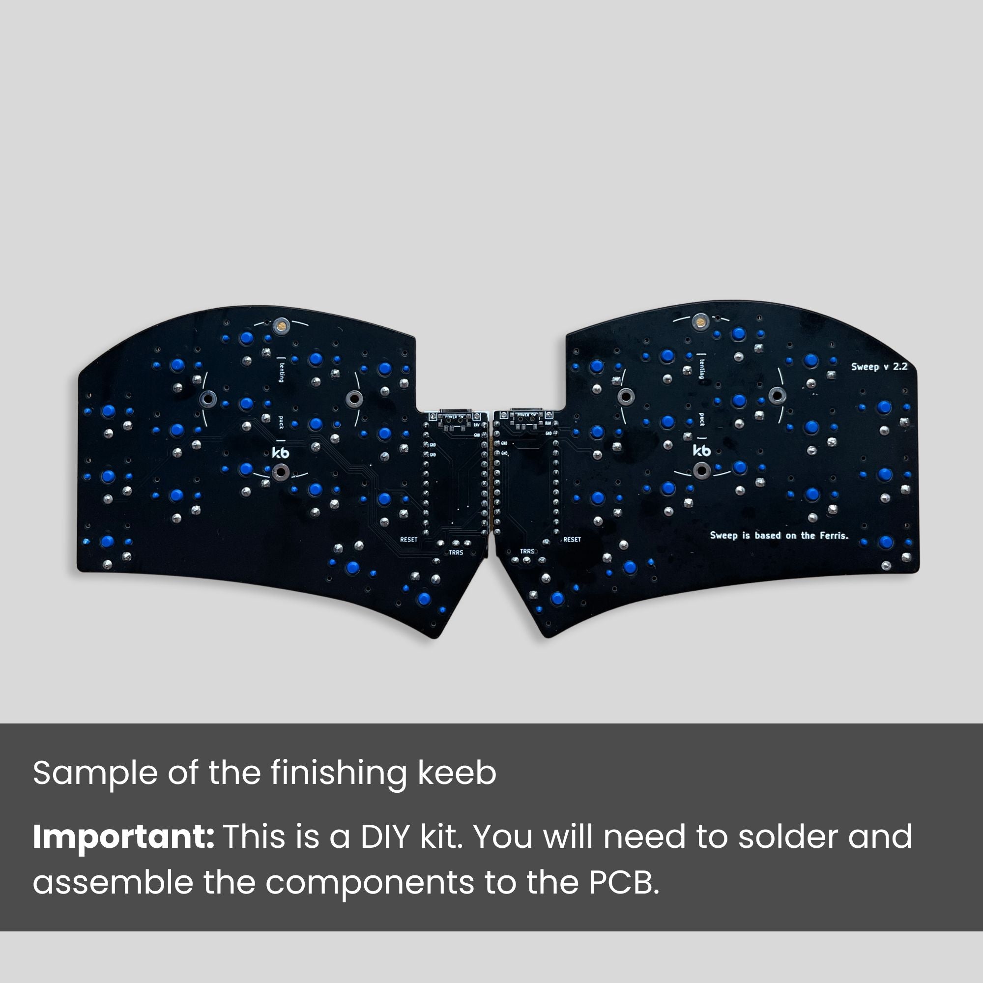 Diy Split Keyboard Kit Ferris Sweep v2.2 Low Profile Split Keyboard DIY Kit - RP2040 Wired ...