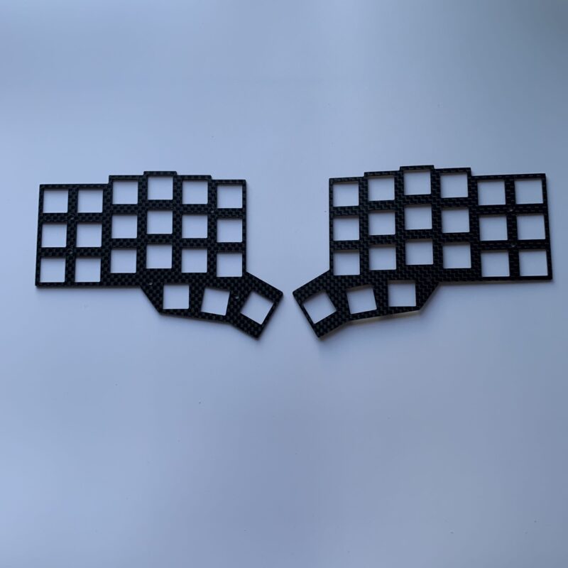 Corne Keyboard (crkbd) Carbon Fiber Top Plate Set