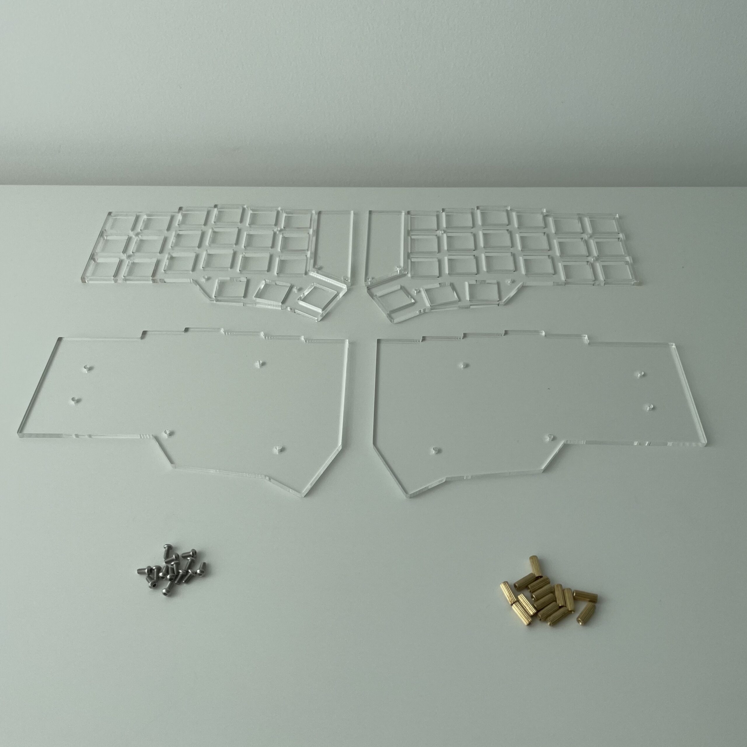 Clear Acrylic Case Kit  with Fabric Middle Plates for Corne Keyboard v3.0.1 (crkbd) MX Hotswap