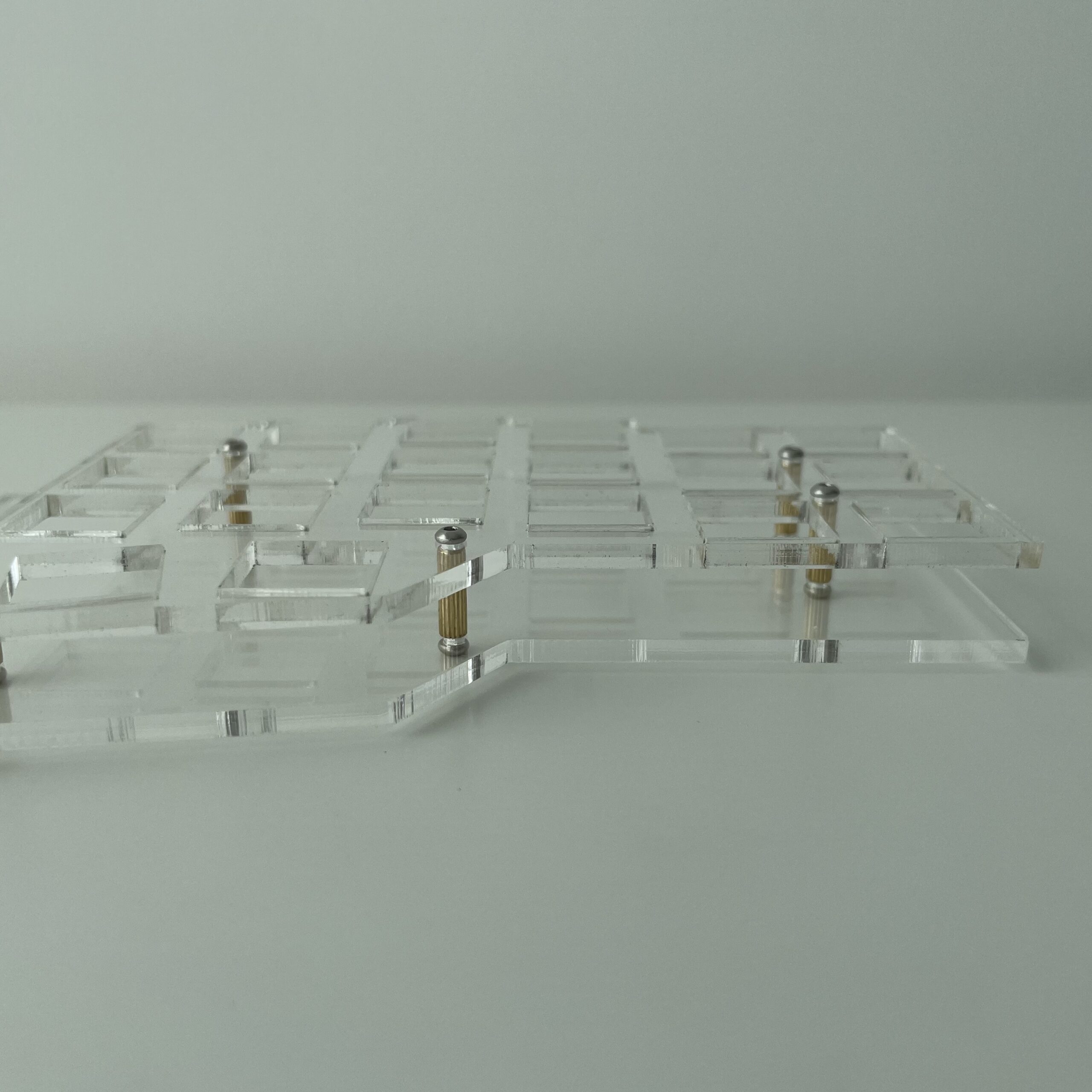 Clear Acrylic Case Kit  with Fabric Middle Plates for Corne Keyboard v3.0.1 (crkbd) MX Hotswap