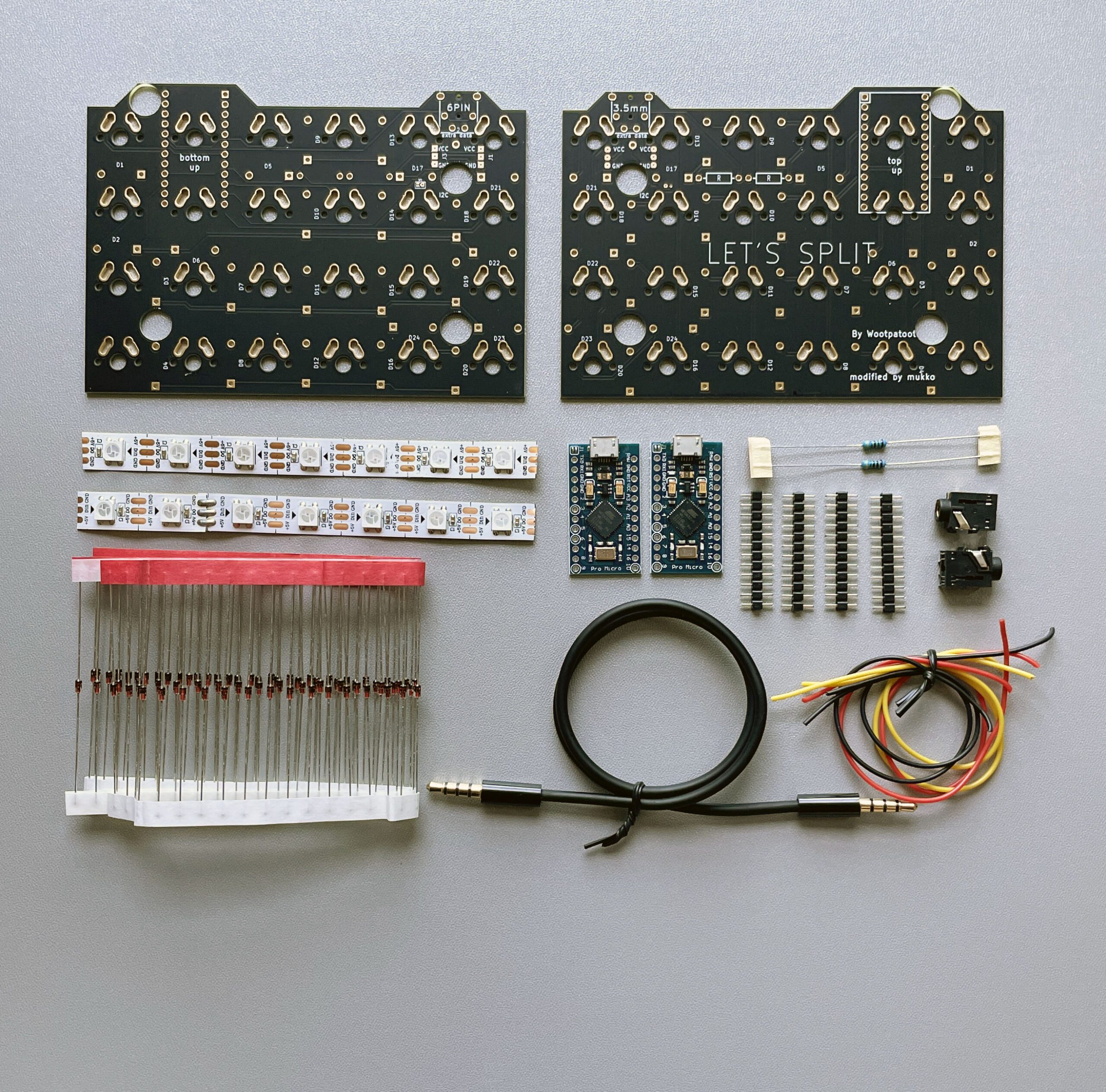 Let’s Split v2 Ortholinear Split Keyboard PCB Kit