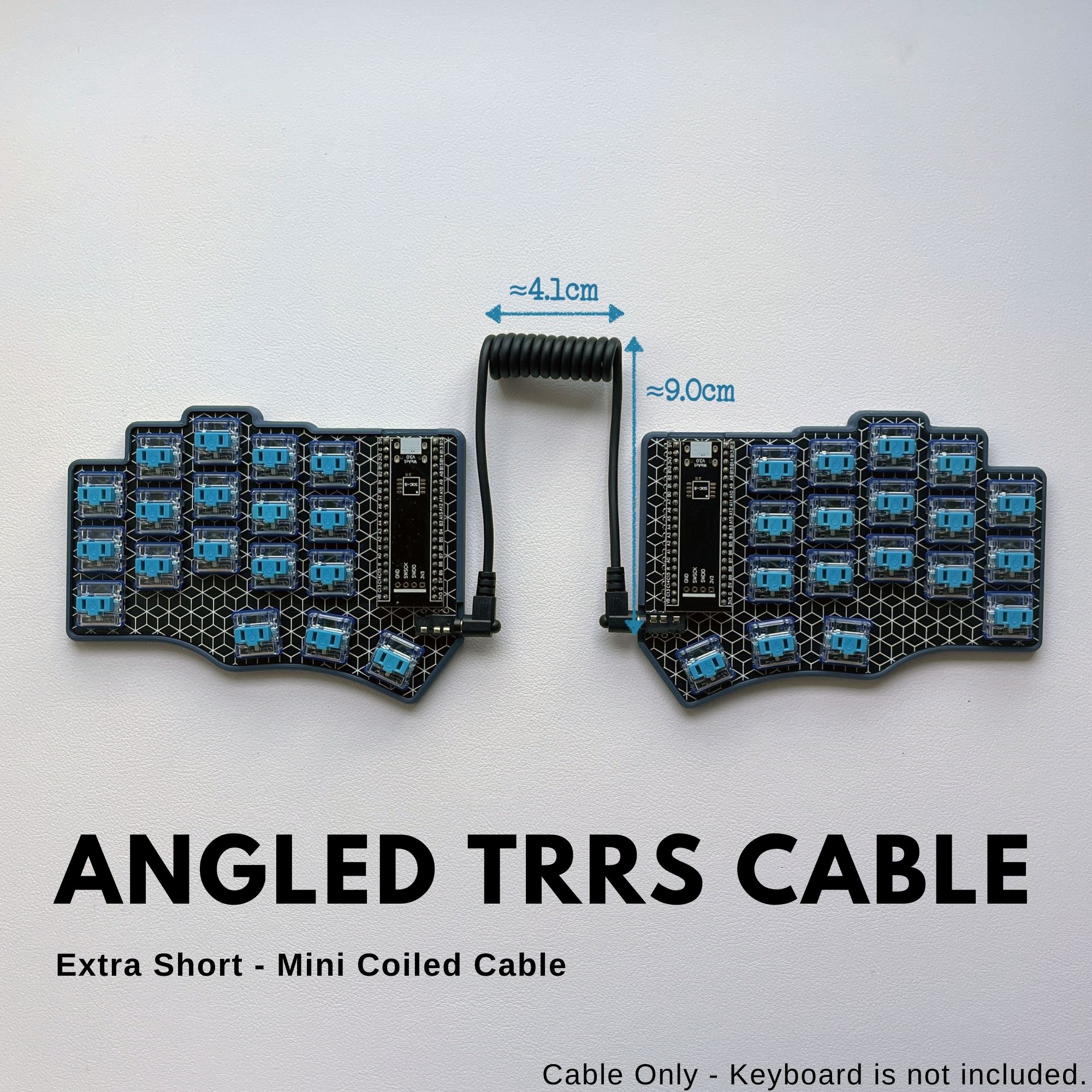 Angled (L Shape) TRRS 3.5mm 4 Pole Coiled Cable