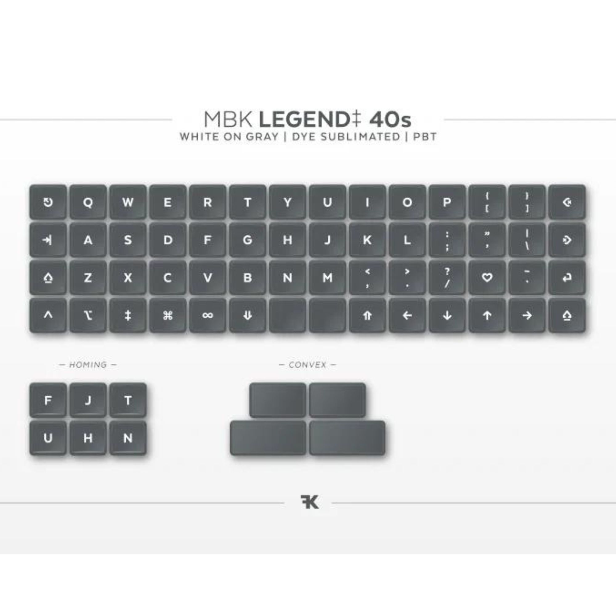 MBK Legend ‡ 40s Low Profile Choc Spacing Keycap Set with Keycap Puller