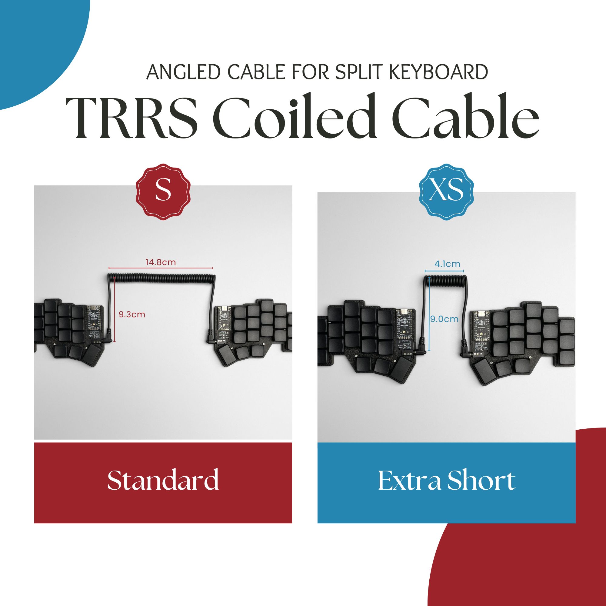 Angled trrs cable for split keyboard