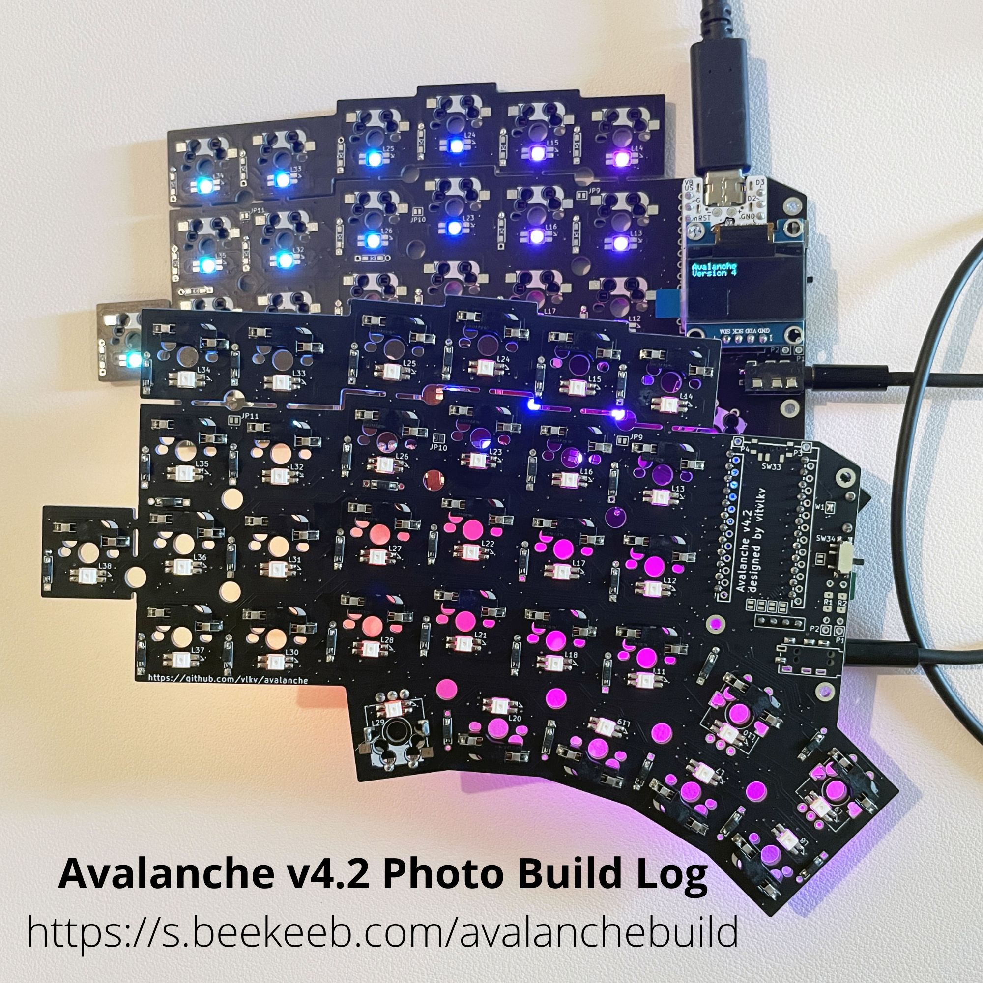 Avalanche v4 (v4.2) 40 or 60% Split Ergonomic Keyboard Kit