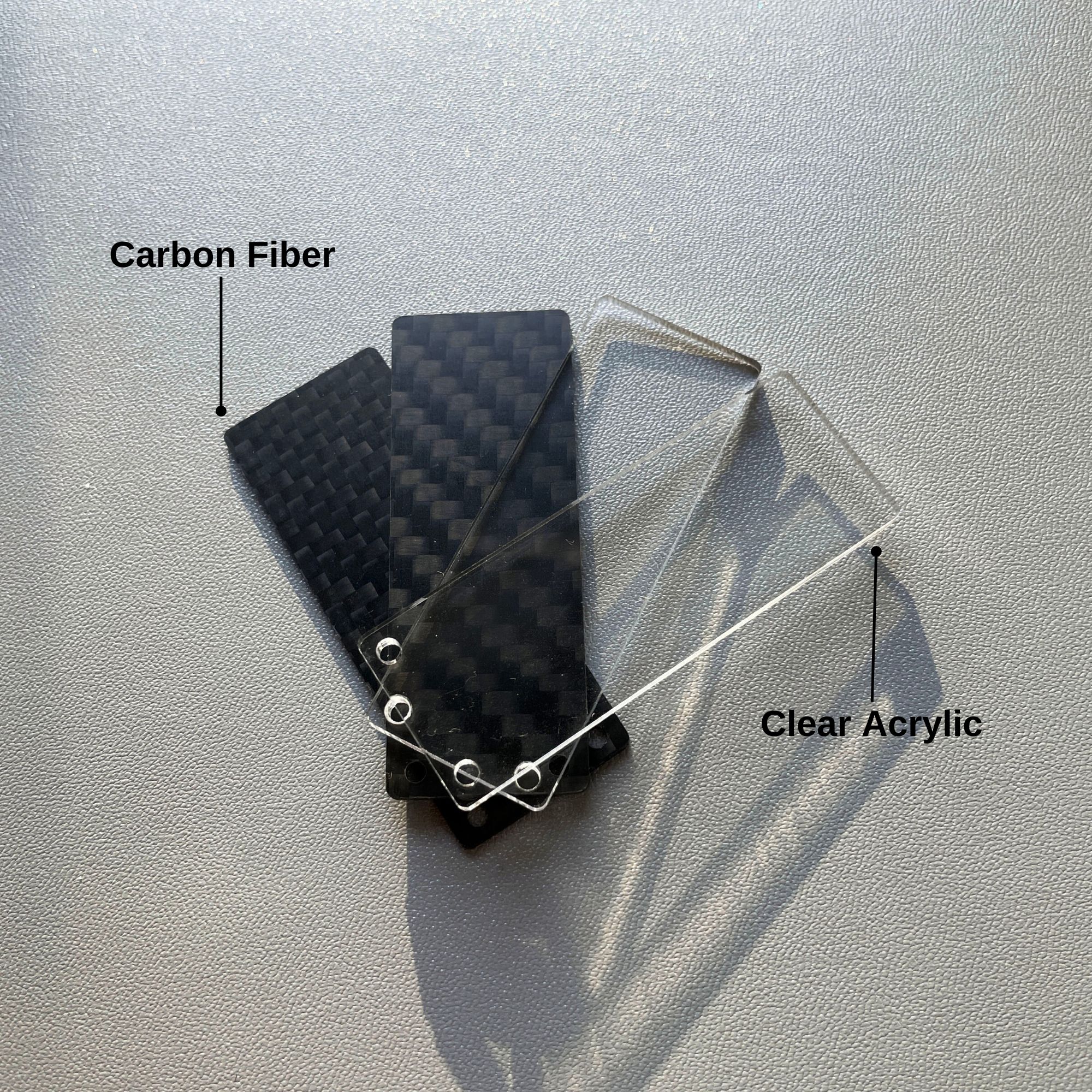 OLED Cover (a pair) for split keyboard - Clear Acrylic / Carbon Fiber