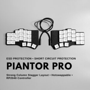 Pre-solder Piantor Pro Keyboard with USB-C connectors split keyboard