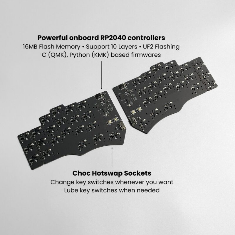 Pre-solder Piantor Pro Keyboard with USB-C connectors split keyboard