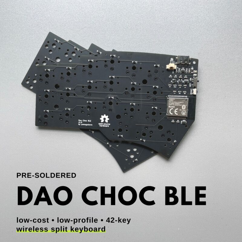 Pre-soldered Wireless Dao Choc BLE Keyboard Low Profile Hotswap Split Keyboard (42 Keys Variant)