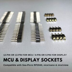 MCU Controller sockets and Display sockets for Split keyboard