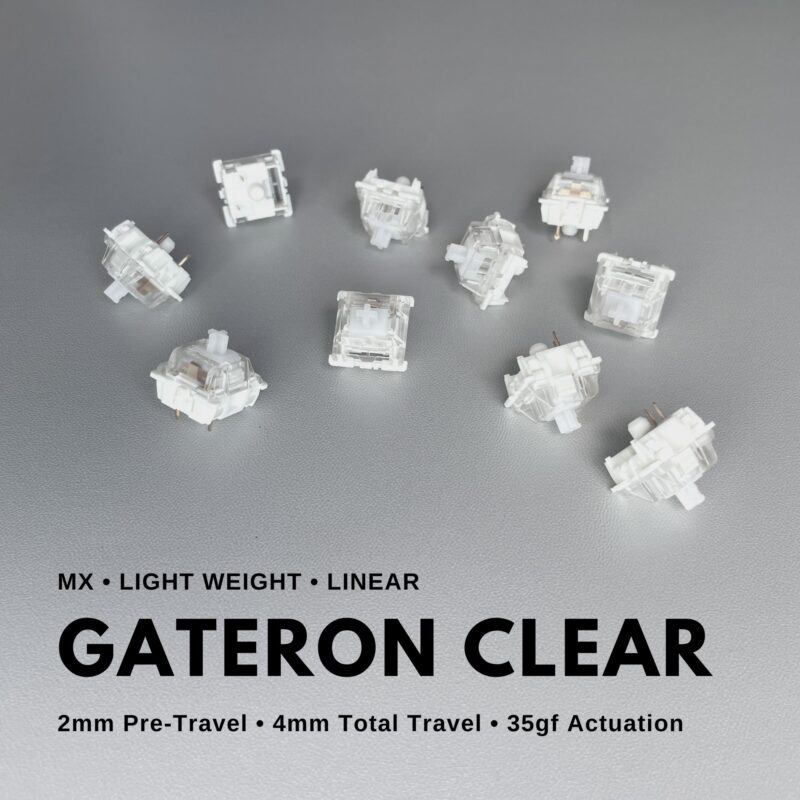Gateron Clear MX Key Switch , Silent and Linear Key Switch