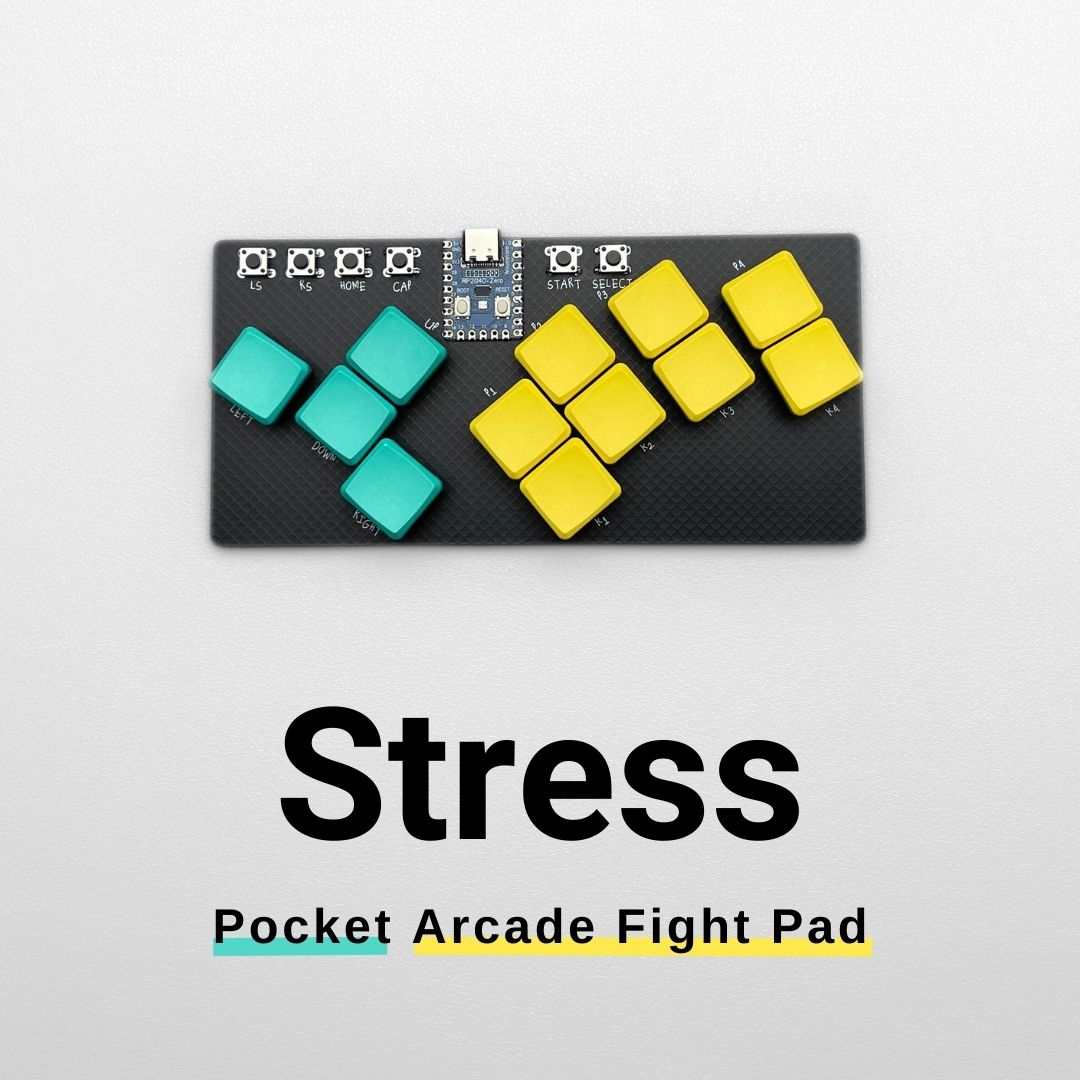 Stress Pocket Arcade Fight Pad Supports GP2040 Firmware