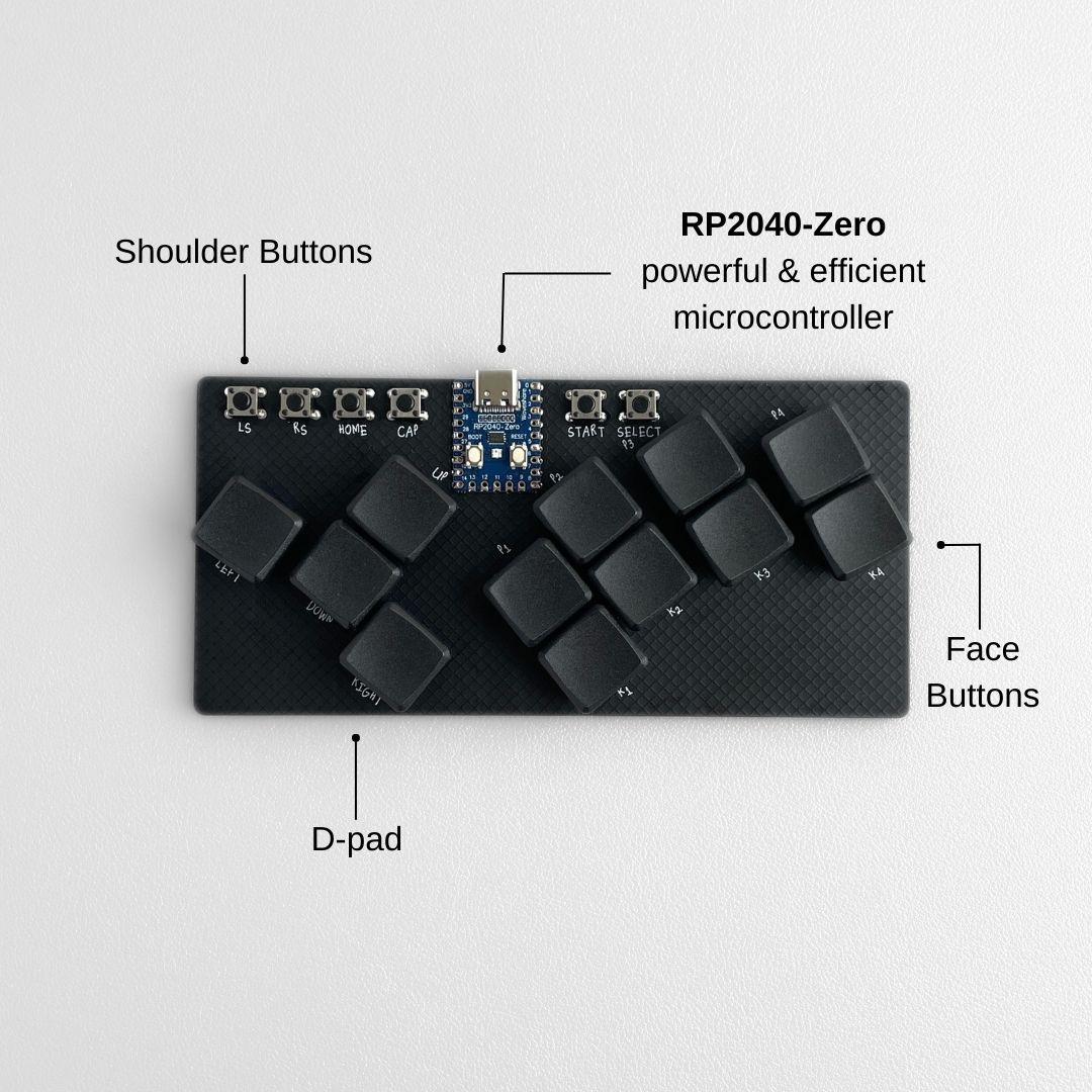 Stress Pocket Arcade Fight Pad Supports GP2040 Firmware