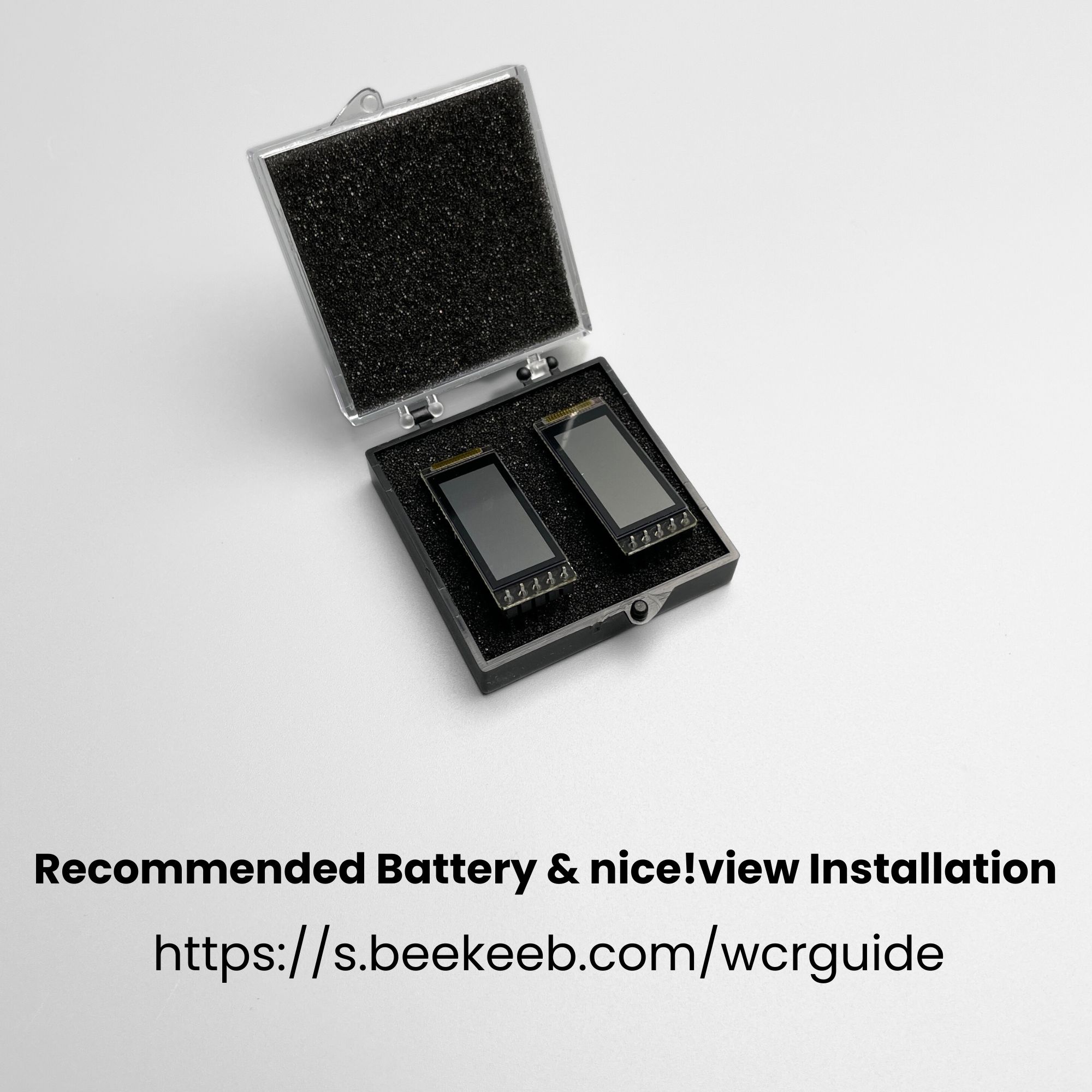 Recommended battery with JST connector and how to install nice!view displays in wireless split keyboard