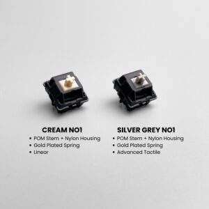 Emogogo Cream and Silver grey advanced tactile mx key switches comparison