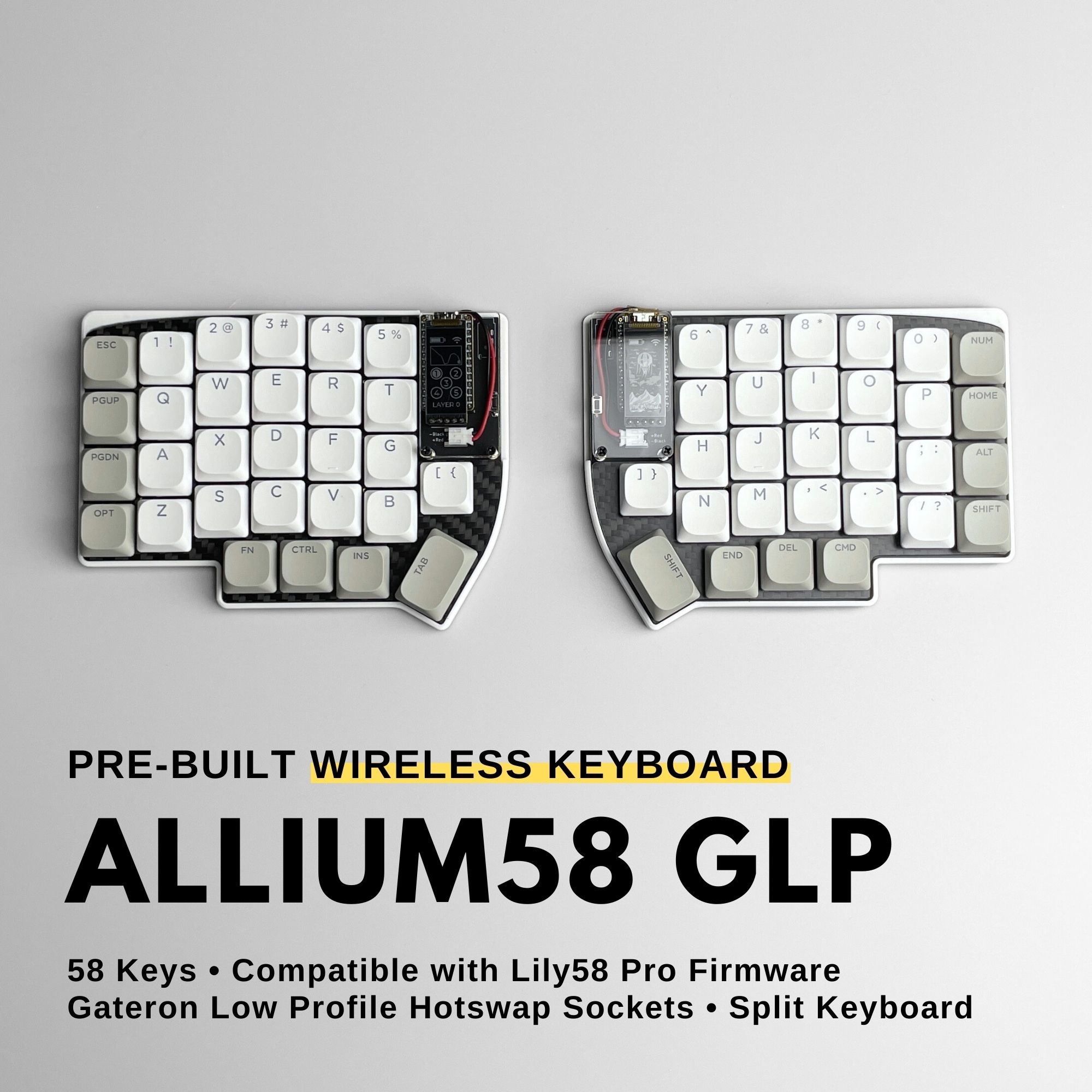 Allium58 Gateron Low Profile Wireless Split Keyboard