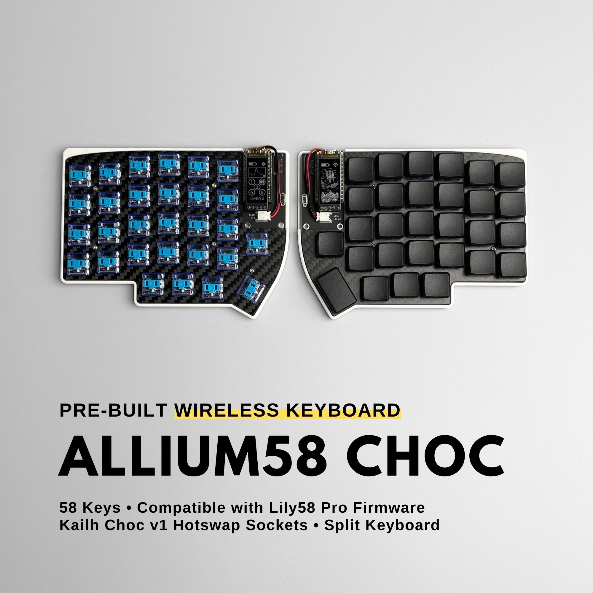 Allium58 Wireless Lily58 Pro Low Profile Choc Split Keyboard